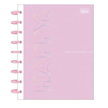 Imagem de Caderno Disco Universitario Tilidisco Happy Rosa Tilibra 1 Materia