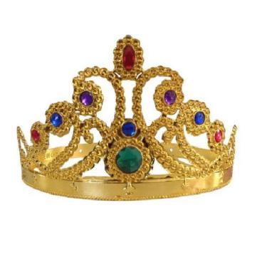 Imagem de Coroa Princesa Ajustável Festas Dourado Carnaval Rainha - Festas Fanta