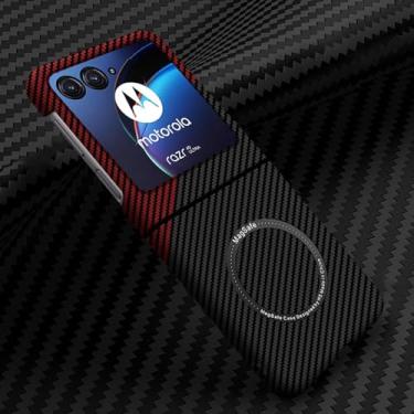 Imagem de Capa para Motorola Razr Plus 2023, capa protetora à prova de choque para Moto Razr 40 Ultra 2023, capa protetora fina à prova de choque para carregador sem fio MagSafe para Moto Razr+ (vermelho/preto)