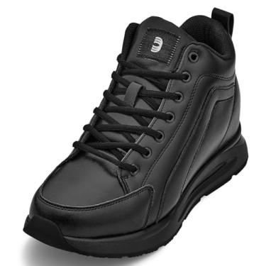 Imagem de CALTO Tênis de basquete masculino invisível que aumenta a altura – Tênis de basquete moderno de cano médio – 8 cm mais alto, Preto, 39