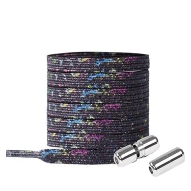 Imagem de Elastic Locking ShoeLace Metal Lock Shoe Laces Women No Tie Shoes Lace Kids Adult Unisex Sneakers Laces Strings (Color : Black Blue)