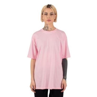 Imagem de Camiseta Oversized Streetwear Rosa Claro Camisa-Unissex