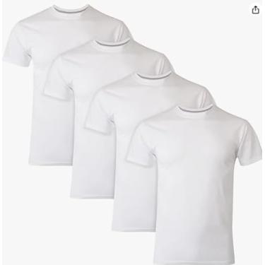 Imagem de Hanes Ultimate Fresh Iq Camiseta masculina slim fit, pacote com 4, Branco, GG