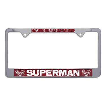 Imagem de Moldura de placa de carro de metal cromado envelhecido Superman