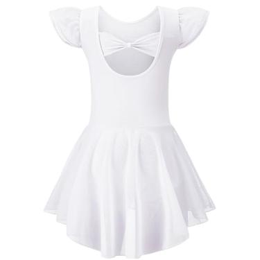 Imagem de Mecceos Collant de balé para meninas, collant de dança de manga curta/longa, roupa de b...
