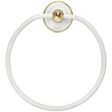 Imagem de Porta Toalha Argola Branco Dourado 2050edobr Belle Epoque - 2050EBRDO