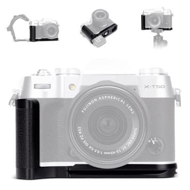Imagem de Punho X-T50, alça de suporte em forma de L para câmera Fujifilm X-T50 XT50 com placa de liberação rápida Arca integrada e abertura do compartimento da bateria, design de almofadas antiderrapantes