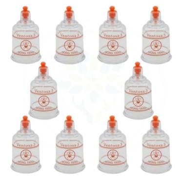 Imagem de 10 Copos Para Ventosa Dong Yang Acrílico - Laranja Nº 03