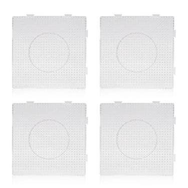 Imagem de ARTKAL Pegboard Fuse Bead para placa de contas de ferro de 2,6 mm, quadro quadrado grande para mini contas, 4 peças