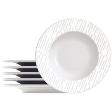 Imagem de Jogo de Pratos Redondo de Porcelana Branco - Tramontina Marie 6 Peças