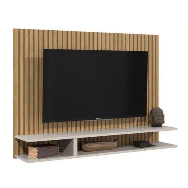 Imagem de Painel Para TV Quarto Sala Com Prateleira 50 Polegadas Nichos MILAO - 