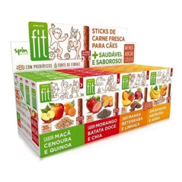 Imagem de Kit 16un Petisco Super Macio Cães Spin Fit 4 Sabores