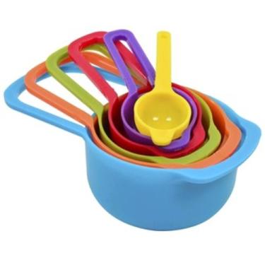 Imagem de Colheres Xicaras de Medida 6 Peças coloridas para medida bolo / cozinh