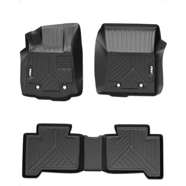 Imagem de KYBOLT Tapetes de chão de ajuste personalizado para Toyota Tacoma 2018-2023 cabine dupla, pacote com 3 forros de piso compatíveis com Toyota Tacoma 2018 2019 2020 2021 2022 2023