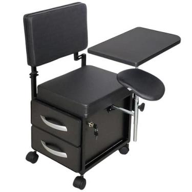 Imagem de Cadeira Manicure Cirandinha Evolux Preto Armário Preto - For-Ty
