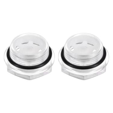 Imagem de HARFINGTON 2 peças de vidro de visão de óleo para compressor de ar M24 x 1,5 mm macho medidor de nível de líquido cabeça sextavada janela indicadora de óleo com anel de vedação para acessórios de