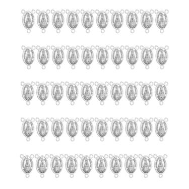 Imagem de Diyalo 3-Hole Holy Ave Maria/Miraculous Medal/Our Lady of Aparecida/Saint Bernadette of Lourdes Rosary Chaplet Connector DIY Jewelry Making Parts in Bulk (J-50pcs)