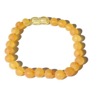 Imagem de Pulseira e Tornozeleira Infantil 15cm Âmbar Báltico Limão Não Polido -