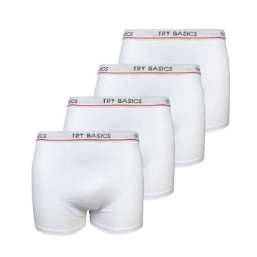 Imagem de Kit 4 Cuecas Boxers Infantil Box Algodão Cotton Conforto - Try Basics,