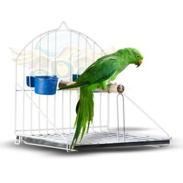 Imagem de Gaiola Aberta Poleiro Pássaro Calopsita Papagaio Manso Ringneck - DDN 