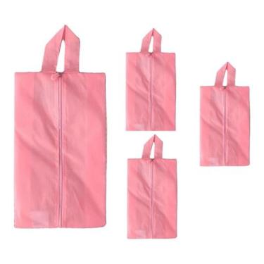 Imagem de 4 Bolsa Porta Sapato Viagem Nécessaire Tenis Calçado Roupa Mochila Ros