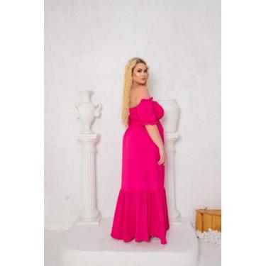 Imagem de Vestido Branco Plus Size Ano Novo Longo Manga Princesa Elegante Jovial