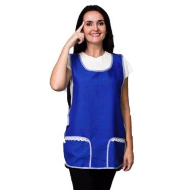Imagem de kit 5 Avental Bata Com Renda 2 Bolsos Inteiro Oxford Lojaloja - Loja L
