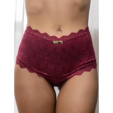 Imagem de KIT 2 Calcinha Cinta Cós Pala Alta Feminina Reforçada Com Renda - Ninf