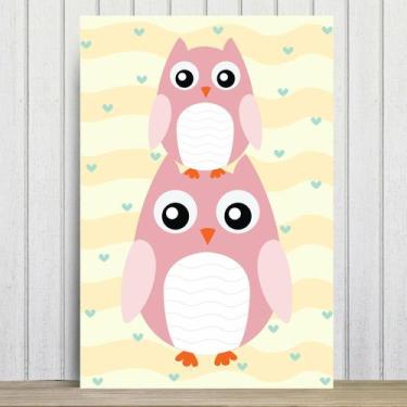 Imagem de Placa Decorativa Infantil Coruja Baby MDF 30x40cm - Quartinhos