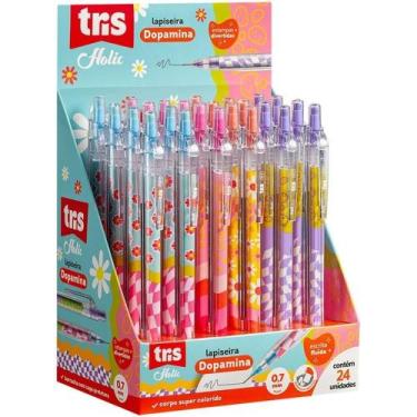 Imagem de Lapiseira 0.7MM TRIS Dopamina C/BORRACHA 4 Cores Display com 24 - Summ