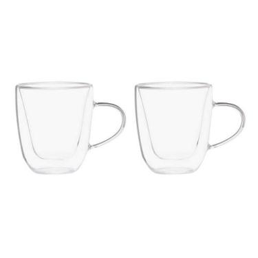 Imagem de Conjunto 2 Xicaras Chá Borossilicato 200ML - Parede Dupla - Mimo Style