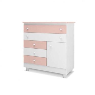 Imagem de Cômoda Infantil Adhara Com 5 Gavetas E 1 Porta Para Quarto - Peternell