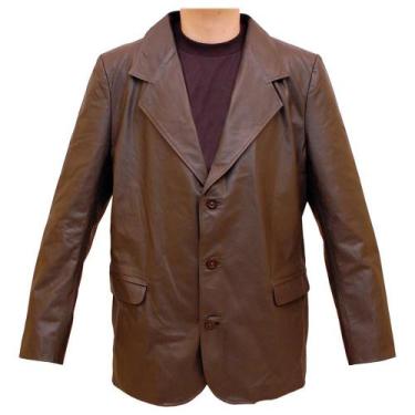 Imagem de Blazer de Couro Masculino SV7527 - Marrom - Selaria Vertentes, P