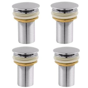 Imagem de Kit 4 Válvula Click Lavatorio 1 1/4 Metal Inox Cuba Tanque - ZRZ