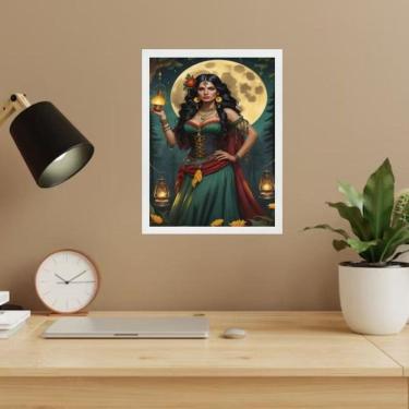 Imagem de Quadro Cigana Sarita - Lua Cheia 33X24Cm - Com Vidro