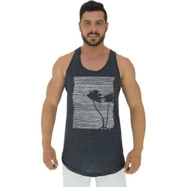 Imagem de Regata Longline Estampada Masculina MXD Conceito Praia e Palmeiras, GG