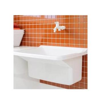 Imagem de Tanque De Plastico 34 Litros Para Lavar Roupas Branco Astra