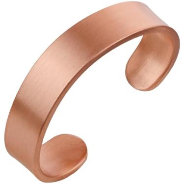 Imagem de DEMMEX Pulseira premium de cobre turco mais espesso de 3 mm - Sólida, sem revestimento, não magnética - Espessura de cobre de 1/20.3 cm, a peça mais grossa do seu tipo e peça de declaração - outono de