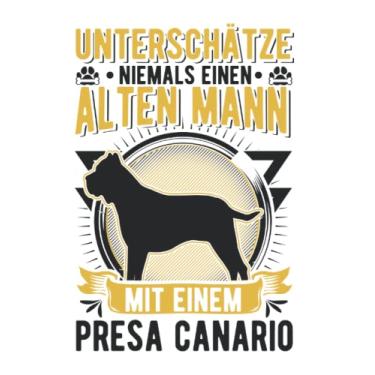 Imagem de Presa Canario Notizbuch: Presa Canario Alter Mann Dogo Canario / 6x9 Zoll / 120 karierte Seiten Seiten