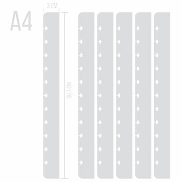Imagem de Kit 03 Pares Filete Conector para Capas de Sistema de disco Inteligente em Plástico PP Cristal (A4-30,7x3cm)
