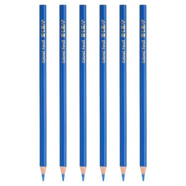 Imagem de PATIKIL Conjunto de lápis de cor azul médio, 6 peças de lápis de cor a óleo de madeira para pintura artística de artistas