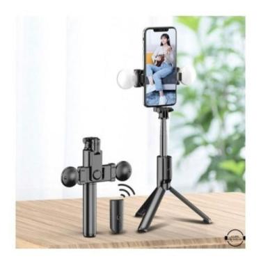 Imagem de Bastão Pau Selfie Tripé Bluetooth 2Led Controle Portátil NF - SHOPPIND