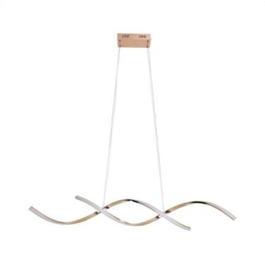 Imagem de Luminária Pendente LED Espiral DNA Moderno Dourado Gold-Nitrolux, Rose