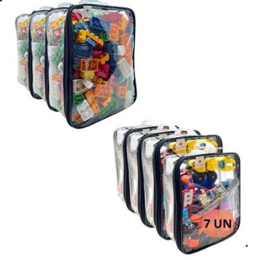 Imagem de Kit 7 Organizador de Brinquedos Carrinhos Blocos de Montar Boneca PVC 