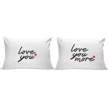 Imagem de Kit Fronhas Personalizadas Casal Namorados Love You More - loja dinka