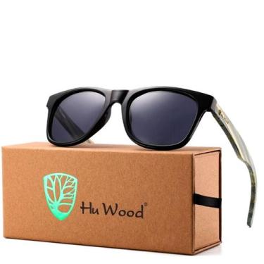 Imagem de Óculos de Sol de Bambu de Madeira  Polarizados Proteção Uv400 - Hu Woo