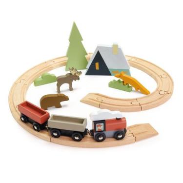 Imagem de Trem de Brinquedo Tender Leaf Toys Treetops - Conjunto com Animais (3+