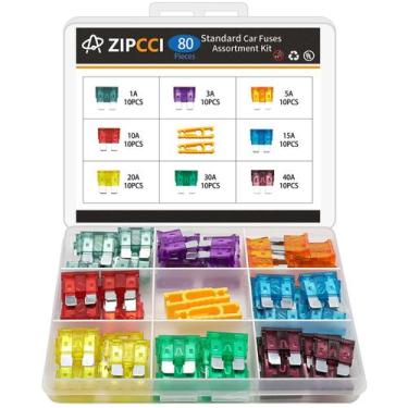 Imagem de Kit de Fusíveis Automotivos ZIPCCI - 80 Peças (1A/3A/5A/10A/15A/20A/30