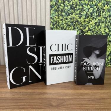 Imagem de Kit 3 Caixas Livro Decorativo Porta Objetos Decoração Casa Sala Multiuso Jogo de Livros Decorativos (Design)