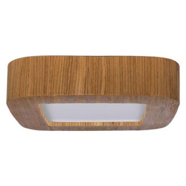Imagem de Plafon Madeira Led Arredondado 18W Bivolt Freijó - Adrilustres, 3000K 